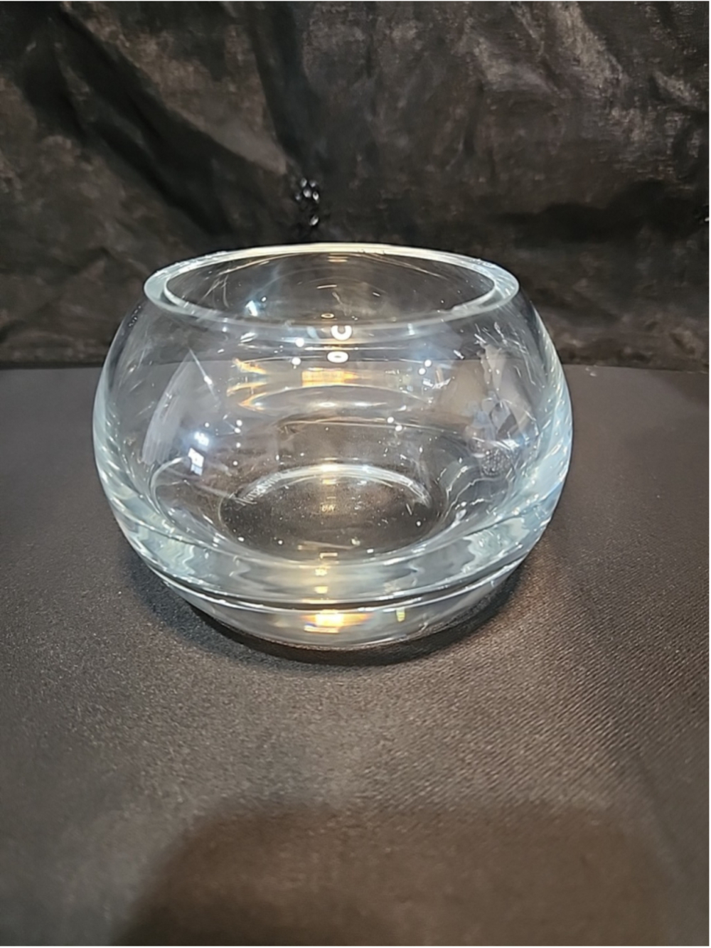 Ravenscroft Round Sphere Clear Crystal Glass Vase Bowl